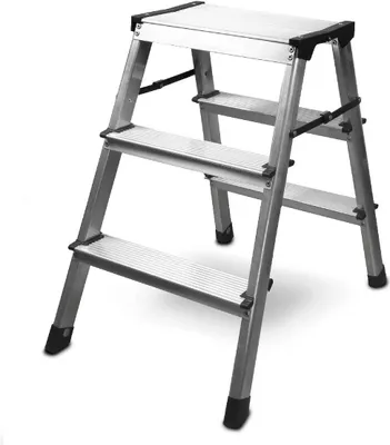 Produktbild von siwitec Aluminium-Klapptritt, 3-stufig, leichte Klappleiter, Trittleiter, Haushaltsleiter 150 kg
