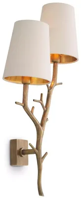 Immagine prodotto di Casa Padrino doppia applique ottone vintage / crema 28 x 17 x h. 60 cm - applique per soggiorno - luci per hotel - luci - applique - qualità