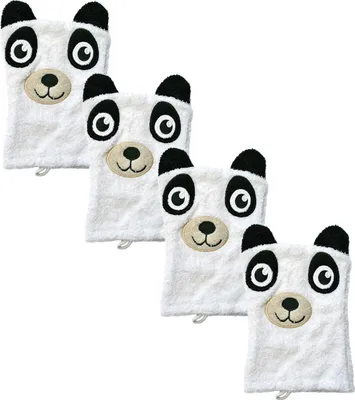 Produktbild von Kinder Waschhandschuhe mit tollen Tiermotiven 16x21 cm aus 100% Baumwolle