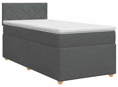 Obrázek produktu pro vidaXL Skříňová postel s matrací tmavě šedá 100 x 200 cm látka