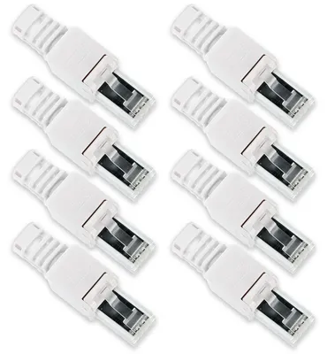 Produktbild von 8x CAT 6A RJ45 Netzwerk Stecker Netzwerkstecker CAT 7 6 5 LAN Kabel werkzeuglos