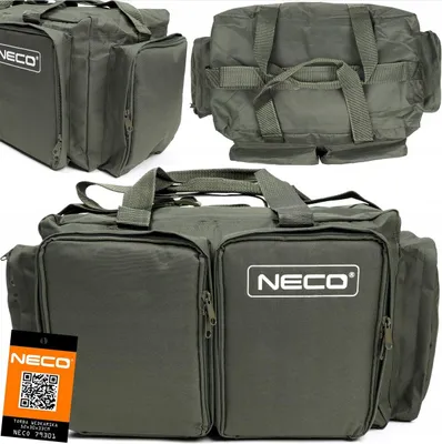 Zdjęcie produktu dla NECO torba wędkarska 64L – duża, wytrzymała torba z 4 kieszeniami i paskiem na ramię – 52x30x33 cm