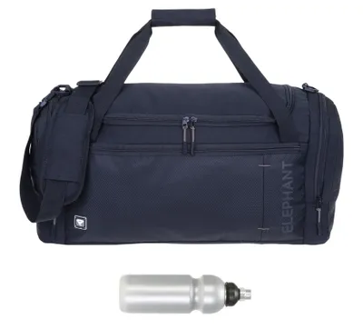 Produktbild von Sporttasche groß Reisetasche Sport Tasche Large Elephant 56 cm Herren Jungen 45 Liter Fußball Saunatasche Large Gym Dark L 3627 Schwarz GRAU + Flasche