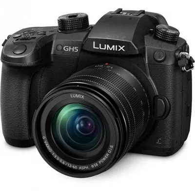 Produktbild von Panasonic Lumix DC-GH5 + G VARIO 12-60 mm F3.5-5.6, 20,3 MP, 5184 x 3888 Pixel, Live MOS, Full HD, Touchscreen, Schwarz