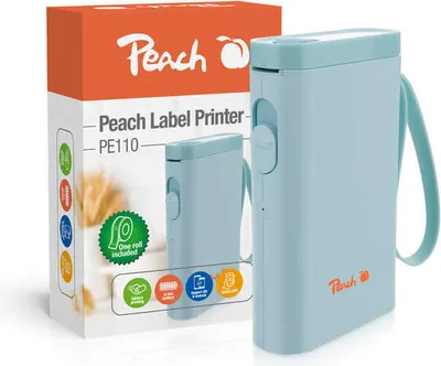 Zdjęcie produktu dla Peach PE110, bezpośrednio termiczny, 203 x 203 DPI, 60 mm/s, Bezprzewodowy, Niebieski