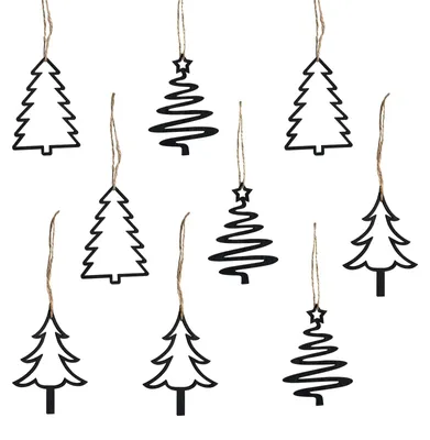Imagen del producto de Adornos navideños de madera, color , juego de 9 piezas, para colgar, decoración para el árbol de Navidad