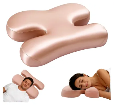 Produktbild von Anti-Falten-Schönheitskissen aus Seide, kühlendes Memory-Foam-Halswirbelkissen mit ergonomischem Design zur Unterstützung von Nacken und Schultern für Rücken- und Seitenschläfer