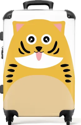 Produktbild von NoBoringSuitcases.com® Großer Koffer - Tierporträt - Katze - Kinder - Kombinationsschloss TSA - Hartschalen Trolley 4 Rollen - 72 liter - Reisekoffer - 66 cmKoffer Mittelgroß 67x43x25 cm, 72L,