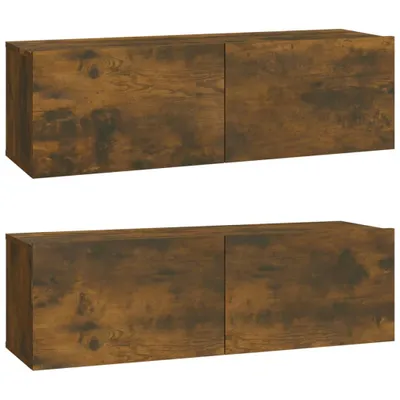 Immagine prodotto di Pensili TV 2 pz. Rovere fumé 100x30x30 cm Materiale a base di legno