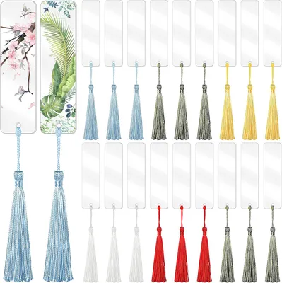 Produktbild von Lesezeichen Set 30 Stueck, 12 x 3.2 cm Acryl, 30 Bunte Quasten, fuer DIY Projekte