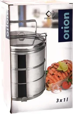 Zdjęcie produktu dla Pudełko śniadaniowe ze stali nierdzewnej z 3 pojemnikami