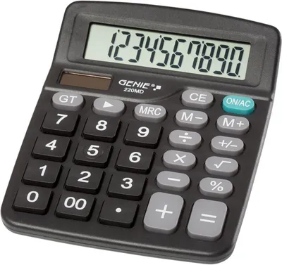 Produktbild von Genie 220 MD, Desktop, Einfacher Taschenrechner, 10 Ziffern, Display klappbar, Batterie/Solar, Schwarz