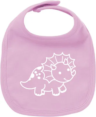 Produktbild von Huuraa Unisex Babylatz Triceratops Dinosaurier Geschenk Babypink  Baumwolle Triceratops Mitbringsel