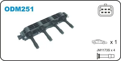 Produktbild von JANMOR ODM251 Zündspule für OPEL ZAFIRA B (A05) Corsa C Schrägheck (X01) Meriva A (X03) Astra G CC (T98) Zafira A (T98)