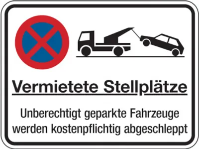 Produktbild von Dreifke® Parkverbotsschild, Vermietete Stellplätze, 300 x 400 mm, Aluverbund ...
