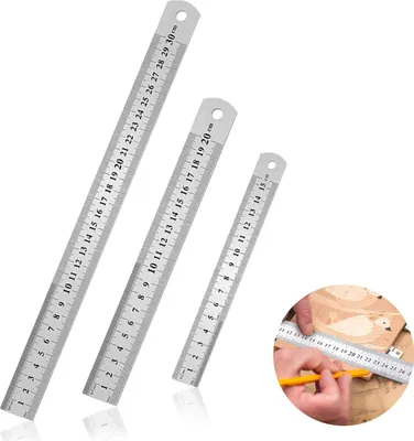 Obrázek produktu pro 3dílné pravítko z nerezové oceli - 15 cm + 20 cm + 30 cm