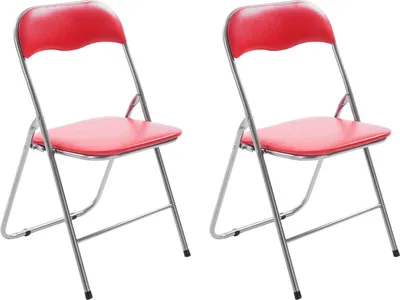 Produktbild von 2er Set Klappstuhl HLO-CP52 rot/silber