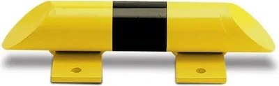 Produktbild von PROREGAL Rammschutz-Balken | HxT 8,6x40cm | Rohr-Ø 7,6cm | Kunststoffbeschichteter Stahl | Schwarz-Gelb