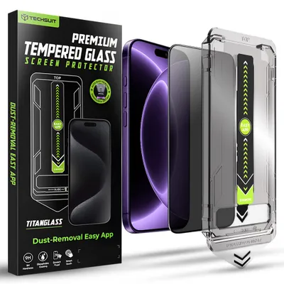 Obrázek produktu pro Techsuit - TitanGlass FullCover ochranné sklo pro ochranu soukromí pro iPhone 18 Pro - černé