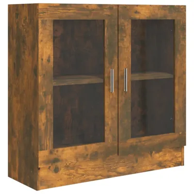 Obrázok produktu pre vidaXL Vitrína Smoked Oak 82,5x30,5x80 cm Materiál dreva