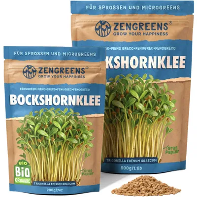 Produktbild von ZenGreens® Sprossen- & Microgreens-Samen - Bockshornklee - 500g