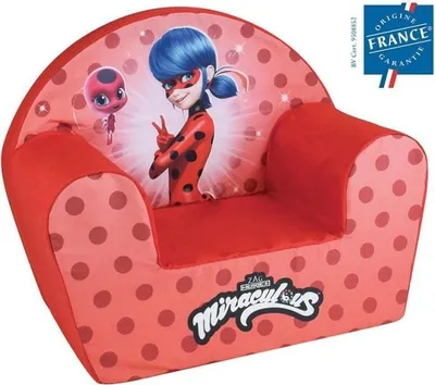 Obrázok produktu pre Fun House Miraculous Ladybug detské kreslo, plyšové, 52 x 33 x 42 cm, červené, od 3 rokov