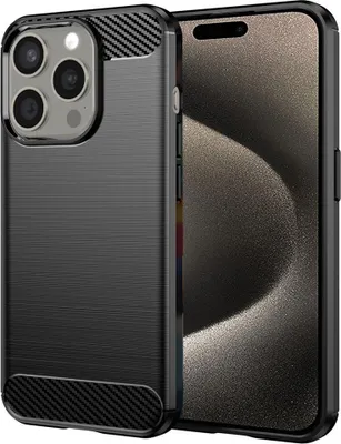 Zdjęcie produktu dla Techsuit Carbon Silicone etui na - iPhone 15 pro Max - Czarne