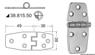 Zdjęcie produktu dla Zawiasy 2 mm thickness Osculati 38.815.50