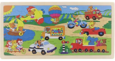 Produktbild von Holzpuzzle Transport 96 Puppen