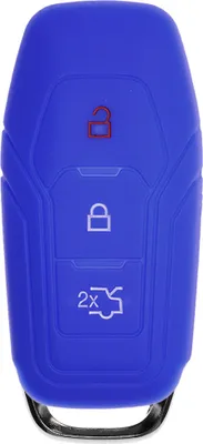 Produktbild von Auto Schlüssel Hülle Silikon Schutz Cover Blau kompatibel mit Ford Mustang Mondeo V Turnier Fiesta Focus Galaxy Kuga 3 Tasten KEYLESS SMARTKEY