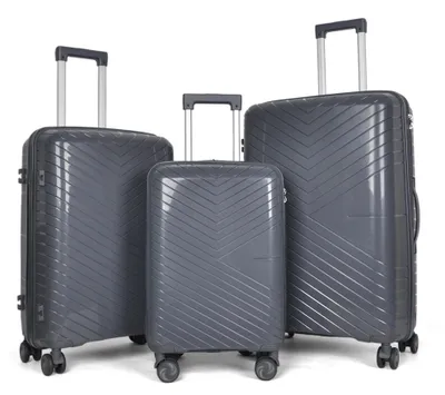Produktbild von Reisekoffer aus Polypropylen (PP) Modell Nova Dark Grey 3er Set MS-19916