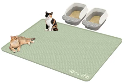 Katzenklo-Matte, extra groß, Silikon, 101,6x71,1 cm, grün