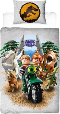 Image de Lego Jurassic World - Parure de lit, réversible TC781 (lit simple) (Multicolore)