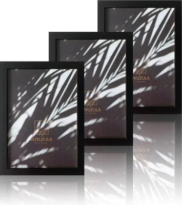 Produktbild von Famanu Fotorahmen A4 Schwarz Holz - Set von 3