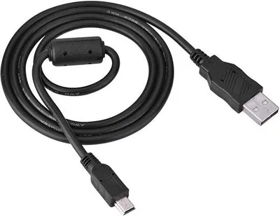Image de Câble USB 2.0 - 5 broches - 1 mètre - Haute vitesse - Durable - Adapté aux appareils photo - 480 Mbps - Noir