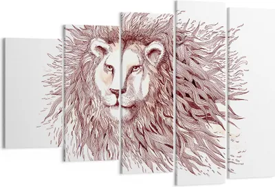 Produktbild von Bild auf Leinwand - Leinwandbild - Löwe König Tierwelt Pelz - 150x100cm - Wand Bild - Wanddeko - Leinwanddruck - Bilder - Kunstdruck - Wanddekoration - Leinwand bilder - Wandkunst - EG150x100-3025