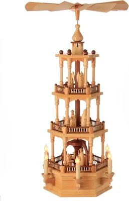 Produktbild von 3-stöckige Pyramide Christi Geburt (73cm) von Holzkunst Schalling