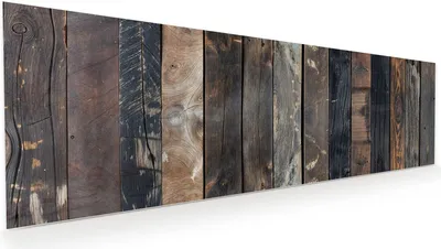 Produktbild von Glasbild 120x40cm in XXL für Wohnzimmer, Schlafzimmer Motiv Rustikale Holzplanken