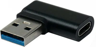 Produktbild von SYSTEM-S USB 3.1 Adapter Typ C Buchse zu 3.0 Typ A Stecker Winkel Kabel in Schwarz