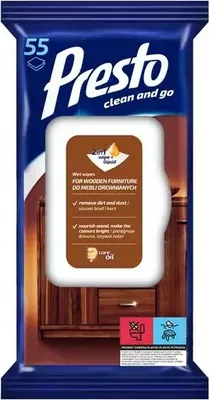Obrázek produktu pro Presto A 55 vlhčené ubrousky na dřevěný nábytek
