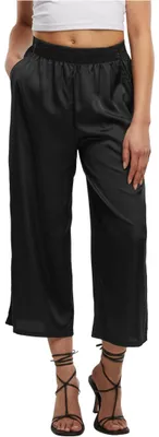Productafbeelding van Urban Classics, damesbroek, satijn, wijde pijpen, culotte, zwart, maat L