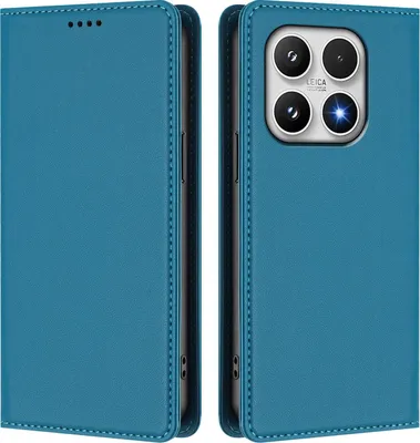 Produktbild von Handyhülle für Xiaomi 17, Kunstleder Klapphülle Stoßfeste Magnetische Hülle mit Ständer Blau