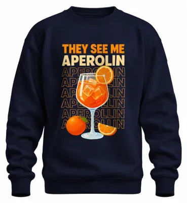 Immagine prodotto di Felpa con cappuccio, modello "Aperolin Spritz Cocktail Aperitivo Estate Festa di addio al nubilato", colore blu navy, taglia S