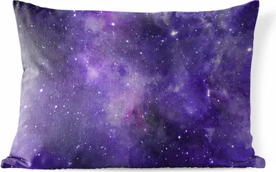 Produktbild von MuchoWow® Outdoor Kissen - Aquarell - Sterne - Lila - 50x30 cm - Wetterfest - Lounge Kissen - Sofa kissen - Wohnzimmer Dekoration