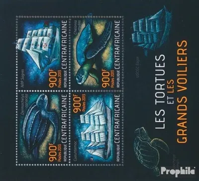 Produktbild von Briefmarken Zentralafrikanische Republik 2013 Mi 4311-4314 Kleinbogen (kompl. Ausgabe) postfrisch Schildkröten und Schiffe