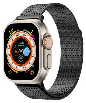 Produktbild von By Qubix Stainless Steel Loop band - Schwarz - Extra strong - Geeignet für Apple Watch 38 mm / 40 mm / 41 mm / 42 mm
