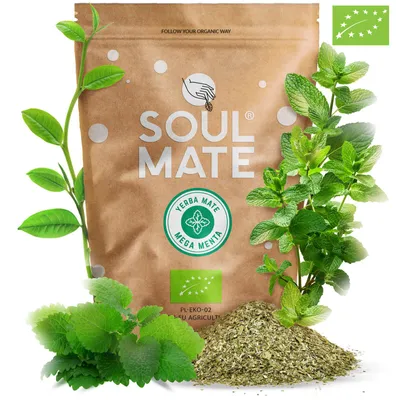 Produktbild von Soul Mate - Mate Tee Mega Menta 500g - , Luftgetrocknet - Intensive Frische & Natürliche Energie - Mit Minze - Yerba Mate Brasilien