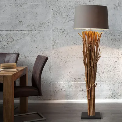 Produktbild von cagü: Unikat XL Stehlampe PENANG Grau-Braun aus Treibholz handgefertigt 175cm Höhe