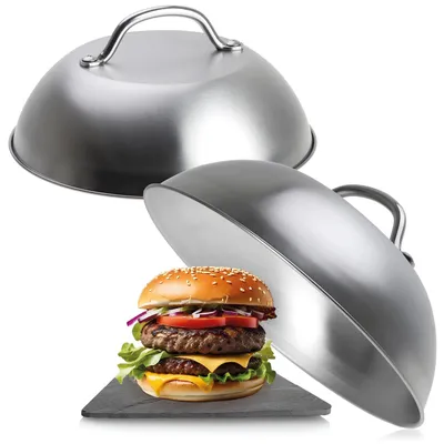 2er Set Burgerhaube Edelstahl 304, 22,5×10 cm, Schmelzhaube