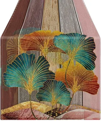 Produktbild von Ibenzoa® Tischläufer 40 x 140 cm – Leinen in edler Holzoptik Grau, eleganter Läufer für Tisch, Sideboard & Bauernhaustisch, schützt vor Kratzern